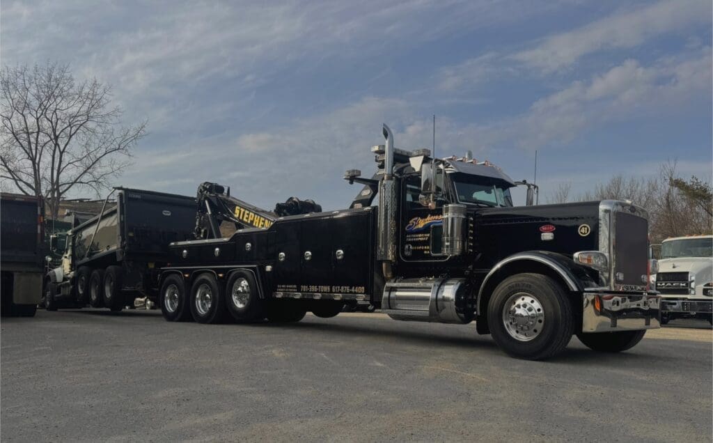 Truck 41 Towing Dump Truck